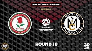 NPL Women's NNSW Round 18 Reserve Grade - Adamstown Rosebuds v Maitland FC