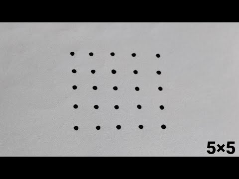 5×5 dots rangoli || straight line dots rangoli || 5×5 chukkala muggu