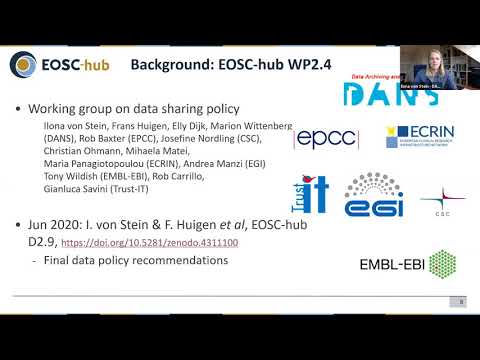 EOSC hub data sharing policy recommendations & ELIXIR authentication authorisation infrastructure
