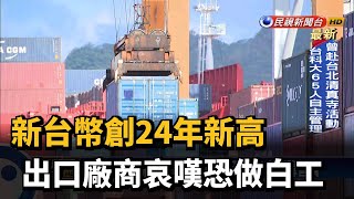 新台幣創24年新高 出口廠商哀嘆恐做白工－民視新聞