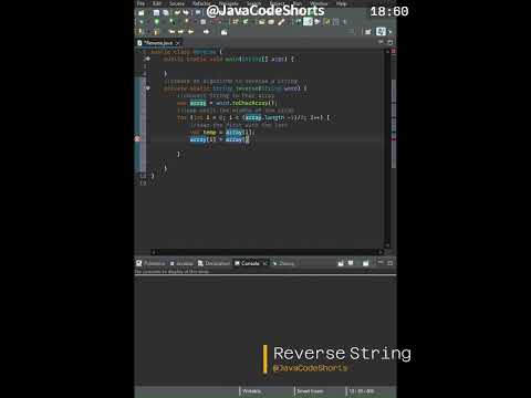 0027 Reverse String #java #algorithm #programming  #coding #shorts