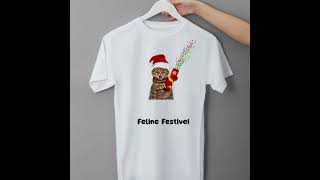 🎄🐾 Feline Festive: The PURR-fect Holiday Tee for Cat Lovers! 😻