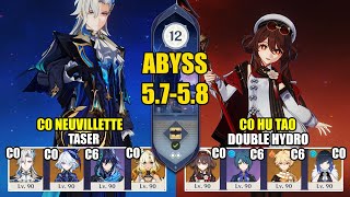 C0 Neuvillette Taser & C0 Hu Tao Double Hydro | Spiral Abyss 5.7 - 5.8 | Genshin Impact 【原神】