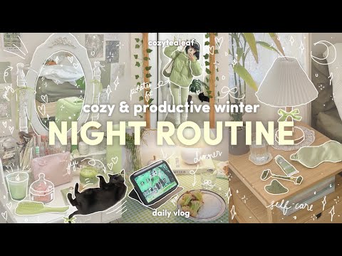 winter night routine🌙🍃cozy & productive | pilates, skincare, pinterest vibes