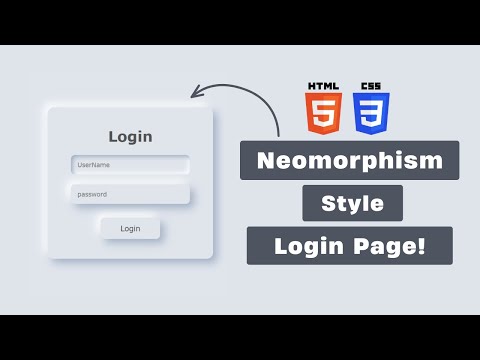Build a Neomorphism Style Login Page | HTML and CSS | Web Design Tutorial