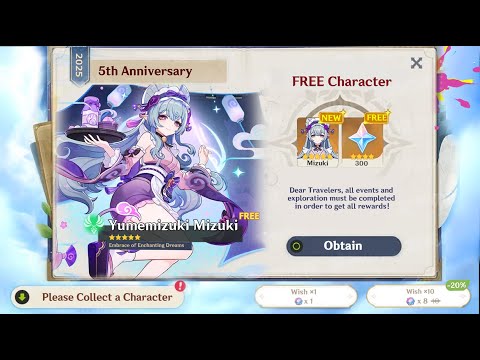 MIZUKI IS ACTUALLY A FREE 5-STAR FOR THIS YEAR ANNIVERSARY - Genshin Impact