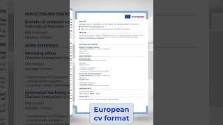 How to Make a Europass CV | European CV Format