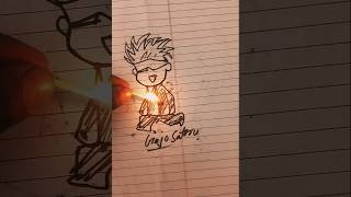 🔥 gojo satoru 😱 fire drawing #fireart #fire #shorts📈 #phonk