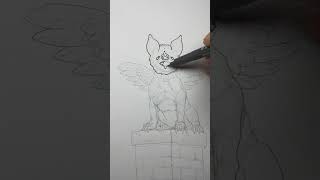 Draw a Gargoyle | Inktober | Day 1   #shorts #Inktober #inktober2022