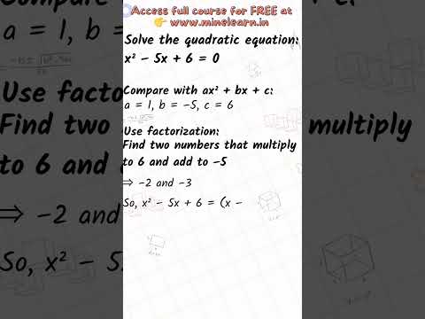Solve x² – 5x + 6 = 0 in seconds! ✍️ | Class 10 Quadratic Equation | Minelearn
