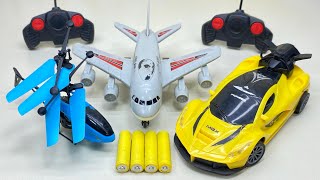 Fastest RC Car with RemoteControl RC Flying Helicopter and RC A380 Airbus Unboxing & Testing Review🚖