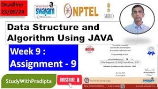 Data Structure and Algorithms using Java Week-9 | NPTEL  | September 2024