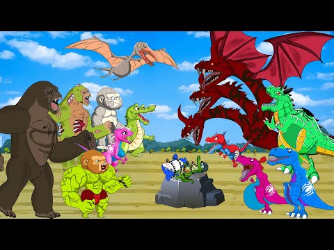 Rainbow GODZILLAmonarch x Kong Godzilla AMONGUS: Monsterverse Who Win?, EVOLUTION Animation Cartoon