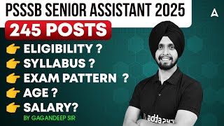 PSSSB SENIOR ASSISTANT 245 POSTS | Notification | Gagan Sir