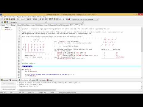 Array-Fill-Magic SQ (Programming Techniques in C)