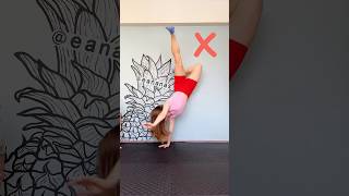Handstand EASY Tutorial🔥 EVEN MY SISTER CAN DO IT🤣 #gymnast #handstand #yoga #sisters #easytips