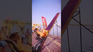 Human Catapult Launches Man into the Lake – Insane Beach Stunt #funny