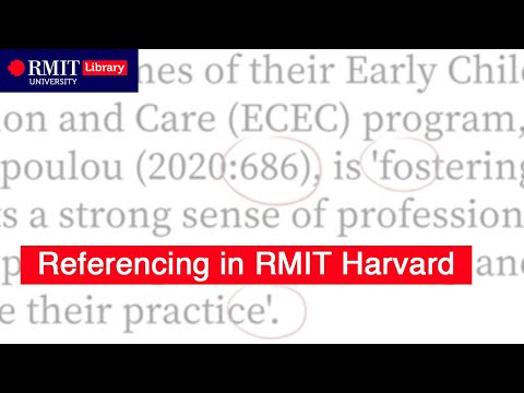 Referencing in RMIT Harvard: the basics
