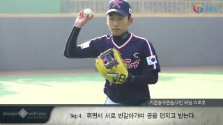 KBO유소년야구교실 내야수24-기본송구연습 2인 러닝 스로우