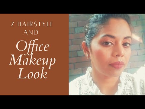 Every Day Office Makeup Look And 7 different Hairstyle #Office #airhostess #Receptionist
