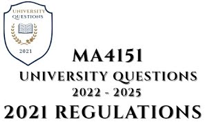 MA4151 | All University Questions