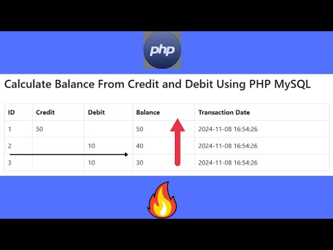 Calculate Balance From Credit and Debit Using PHP MySQL