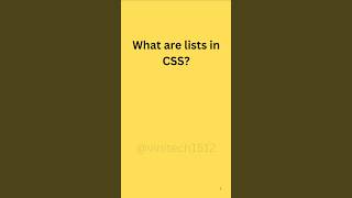 css interview question: what are lists in css? #shorts #youtubeshorts #css #education #coding
