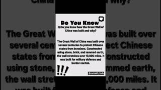 Great Wall of China,why #doyouknow #facts #fact #didyouknow #didyouknowfacts  #dailyfacts #dailyfact