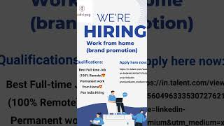 #jobopportunity #careeropportunity #workfromhome #workwithus #jobopening
