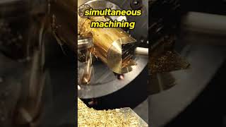 CNC brass machining simultaneously. #cnc #machining #turning #cncturning #manufacturing