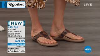 Aetrex Rita Orthotic SnakePrint Thong Sandal