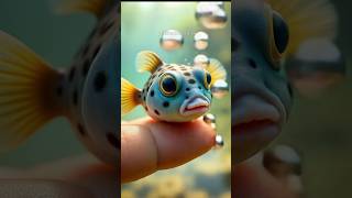 Guess what happens when this fish gets scared? 🐡👀 #PufferFish #GuessWhat #KidsVideo #FunLearning