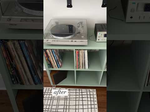 what do you think of this cube shelf record stand? #ikeahack #furnitureflip #furnituremakeover