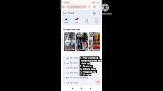 Pull to refresh random stories and data api, Skeleton, Infinite scroll,  Popup menu, Ui login