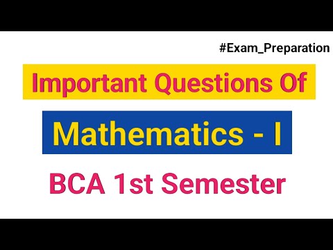 Mathematics Important Question For Exam | BCA 1st Sem CCSU #bca #ccs #exam