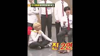 Jin giving the candy to Jimin after opening the package with his toes 😂😂