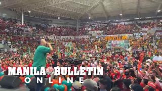 Rapper Andrew E. wows supporters of UniTeam as he performs during BBM-Sara grand rally in Laguna