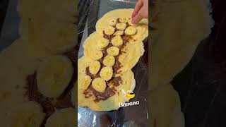 香蕉巧克力煉乳毛巾卷蛋糕🍌🍫🍰Banana chocolate condensed milk towel roll