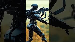 Robotic dogs AI fights with gun #ai #robot #aishort #aiviral #ytshortsai #aiytshorts #youtubeshort