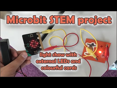 Micro:bit light show with external LEDs and colourful cards project