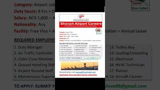 "Sharjah Airport Hiring! 2025 🇦🇪 Free Visa #dubaijobs #airportjobs #dubaijobportal #shorts #foryou