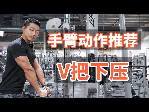 手臂训练指南｜肱三头肌王牌动作｜V把下压 (保姆级教学)