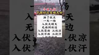 入伏晴天好還是下雨好？#創作靈感 #今日三農爆款 #農業植保知識分享 #三伏天 #助農 DOU+ D