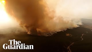Drone footage captures scale of wildfires in Turkey’s Bursa province