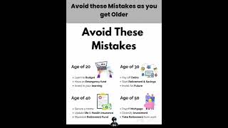 Avoid these money mistakes by age. Start smart, stay secure!#moneymatters #smartmoves  #investwise