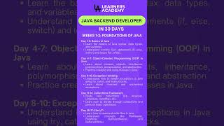 Java backend developer in 30 Days | Backend developer