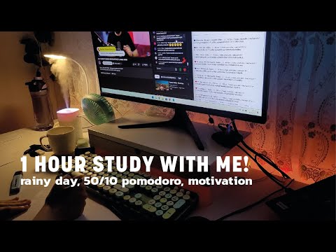 1 Hour Study With Me | Background Noise, Real Study, 10 Minute Break, Pomodoro