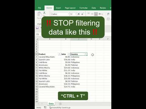Stop filtering your data like this #shorts #excel