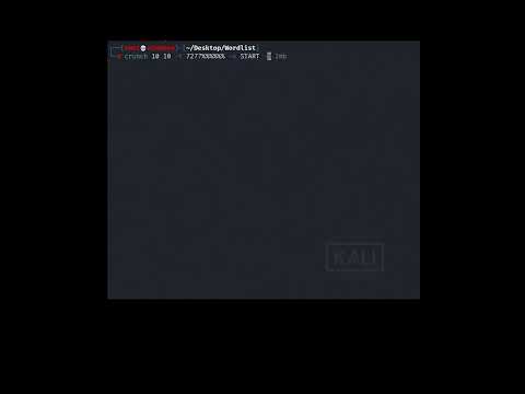 wordlist generator tool #crunch kali Linux