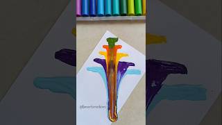 DIY Thread Art 🌈| String pull Art acrylic 😍💕 #shorts #acrylic #painting #threadart #shortsvideo #art